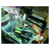 lot of office supplies markers calculator