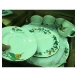 floral dishes set service for 4