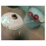 galvanized pail enameled light cover
