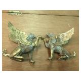pair heavy metal gargoyle winged animals