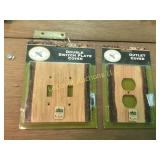 wood looking light switch and outlet covers new