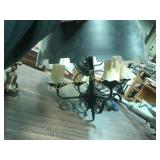 black ceiling light chandelier candle looking