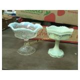 2 pedestal compote pieces