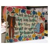 Folk Art Tole painted Dutch sign large