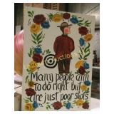 Folk Art Tole painted Dutch sign large