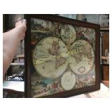 cloth framed world map picture large beautiful