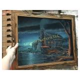 velvet cabin framed picture