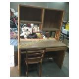 wood desk and chair 2 pc desk nice