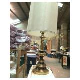brass table lamp w shade
