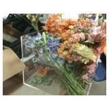 acrylic box with nice artificial flowers