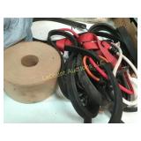 many bungie cords and roll reinforced tape