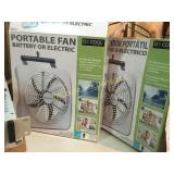 2 portable fans battery or electric in boxes