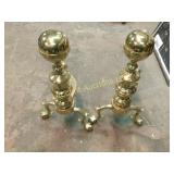 brass andirons for fireplace