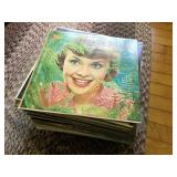 large stack assorted record albums