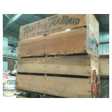 2 vintage wooden fruit crates Texus Tex Maid