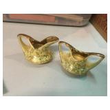 small 22K gold trimmed mini  creamer sugar
