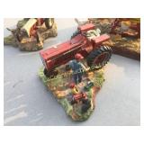 3 farm Tractor resin decorator pieces