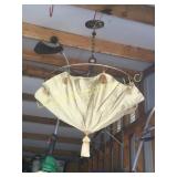 Hanging Chandalier w cloth umbrella decoration