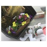 tote floral arrangements Easter bunny decor