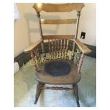 antique rocking chair leather seat