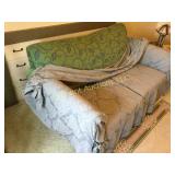 Sleeper love seat with slip cover 63" wide