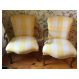 pair occasional chairs upholstered