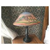 beautiful painted side table lamp