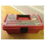 plastic tool box with contents