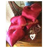 Valentines heart pillows wall hanging decor