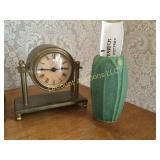 artist art deco style vase and small clock
