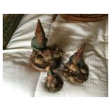 3 gnome decorative figures