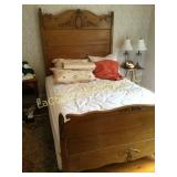 Antique bed headboard footboard mattress ornate