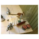 vanity items perfume bottle mirror gloves