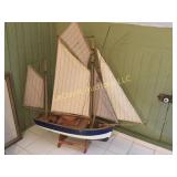 wood decorative boat with sails