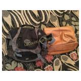 vintage leather bag satchel and Osprey bag