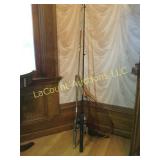 antique wood fishing net 2 poles Shakespear