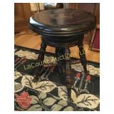 Antique claw foot piano stool glass balls