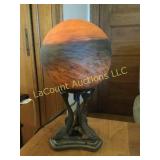 painted glass ball lamp on metal fish base