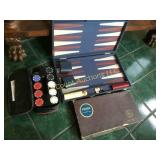 poker chips, backgammon set scrabble