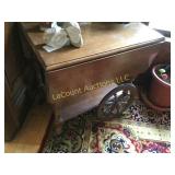 vintage wood tea cart on wheels drop down sides