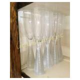 8 Champagne flutes heavy solid glass bases