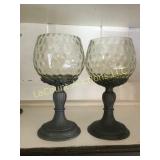 2 Hand blown Austrian Crystal made in Prague