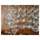 many assorted wine champagne glasses