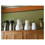 coffee caraffes pots and a vase