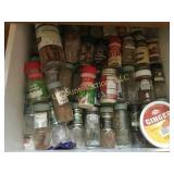 many partially used spices