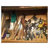 silverware and assorted knives misc utensils
