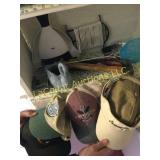 hats, hammer misc junk drawer items