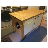 kitchen island butcher block top 57.5" x 26" x 35