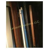 vintage assorted house doors in basement