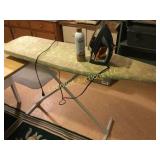 metal ironing board and nice iron